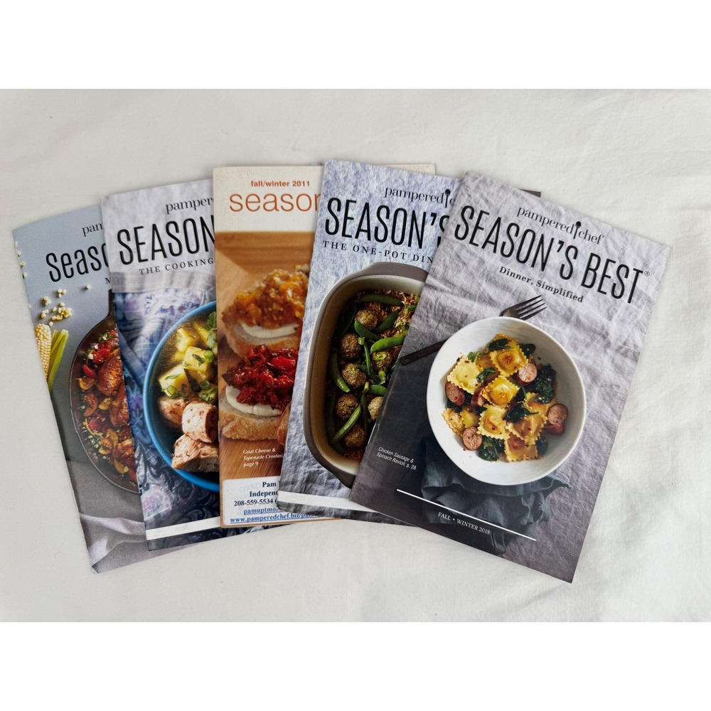 Pampered Chef Seasons Best Recipe Book Lot of 5 2011-2020 Cookbooks Multi-Year